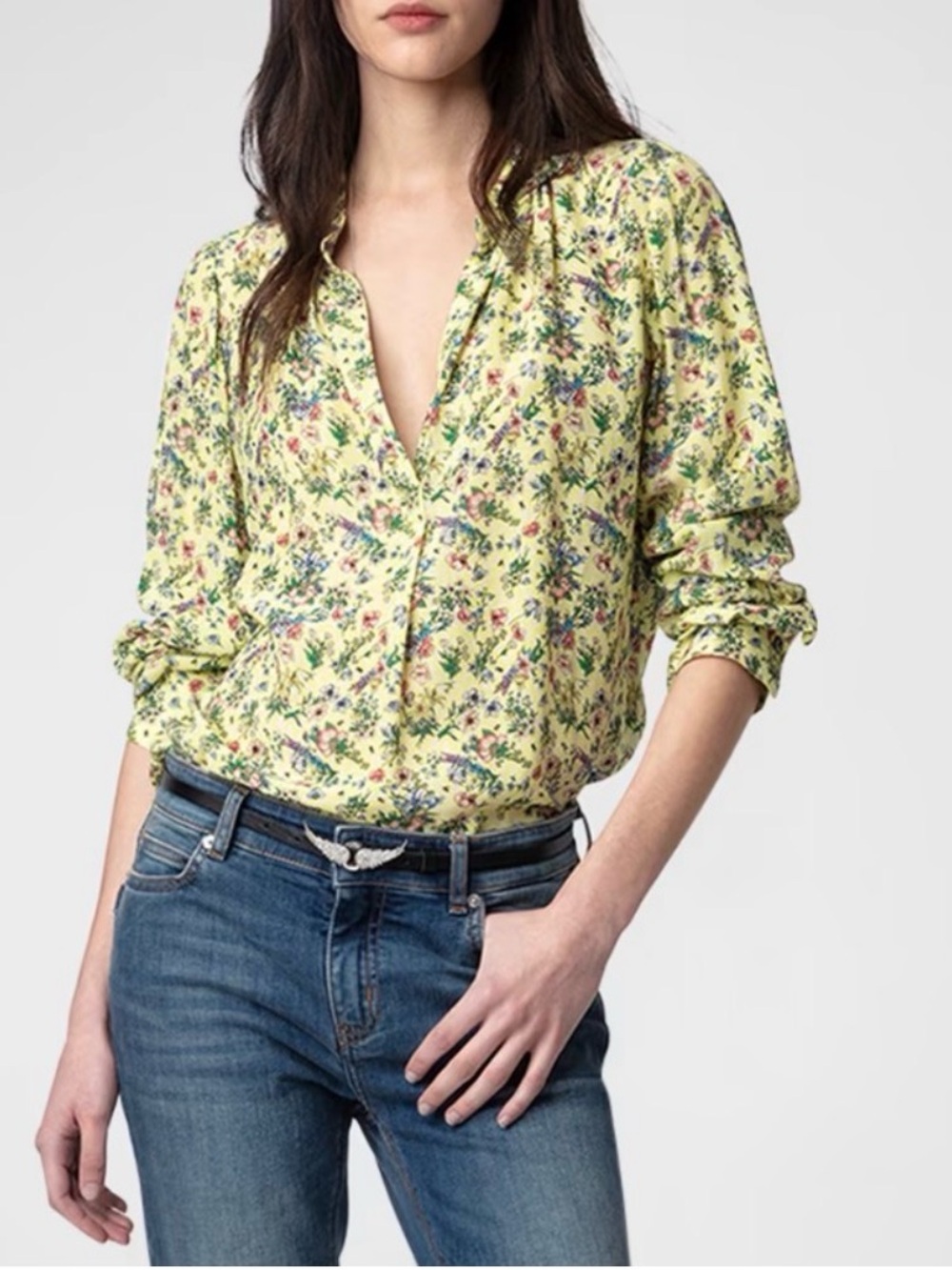 NWT Zadig & Voltaire Tink Soft Floral Blouse Cedra M $298